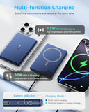 Air Power Bank for MagSafe 5000mAh, Ultra Slim Magnetic Wireless Portable Battery Charger Case with USB-C Cable, Compatible with iPhone