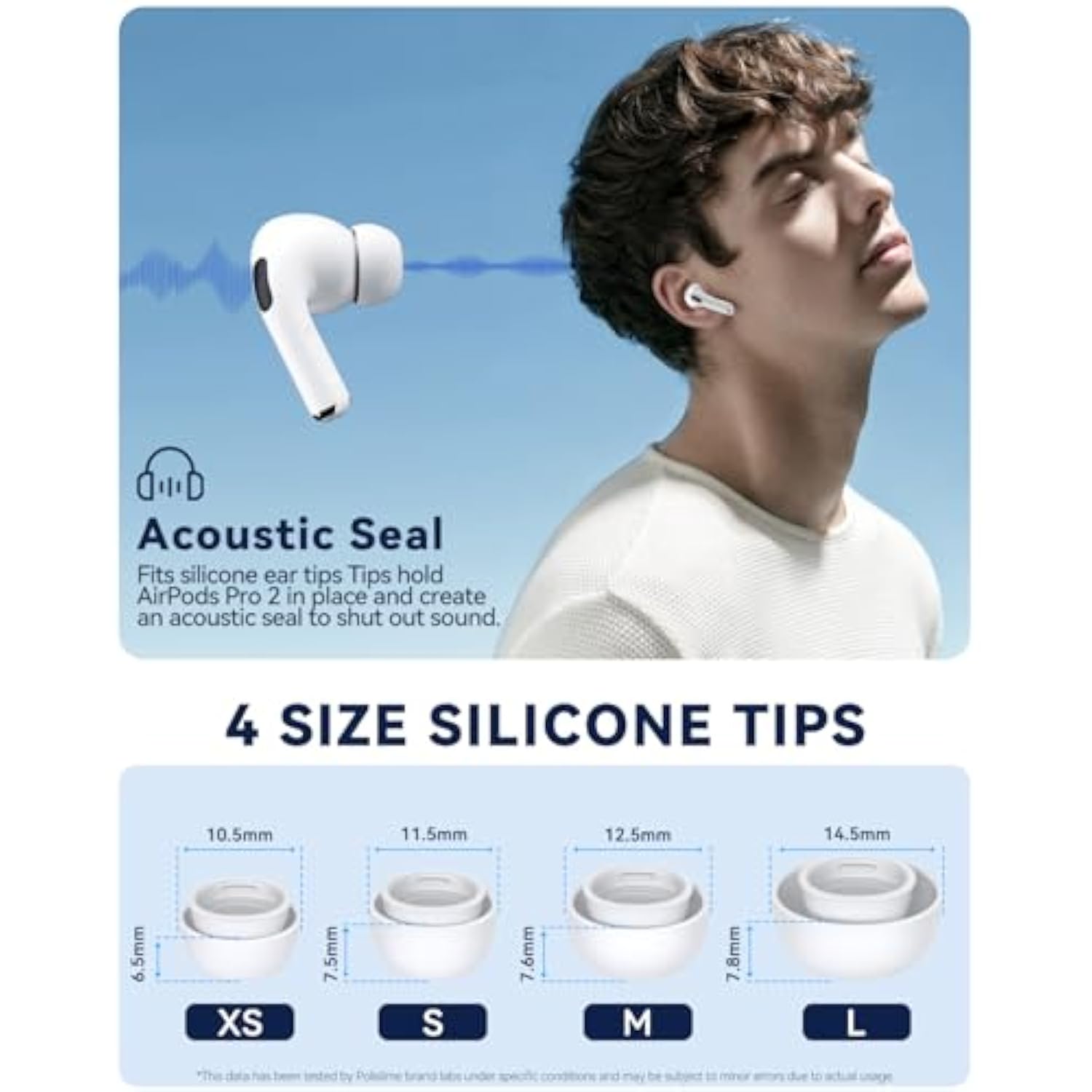 4 Pairs Replacement Ear Tips For Airpods Pro 2Nd/1St Generation,Noise Reduction Holewith & Built-In Dust Guard Screen,With Cleaner Pen Silicone Ear Tips For Usb-C Charging Case (Xs/S/M/L)