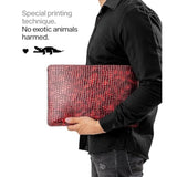 13 Inch Laptop Sleeve Compatible With Macbook Pro & Macbook Air, Premium Leather, Hand-Made, Wildlife Edition , Crocodile Red.