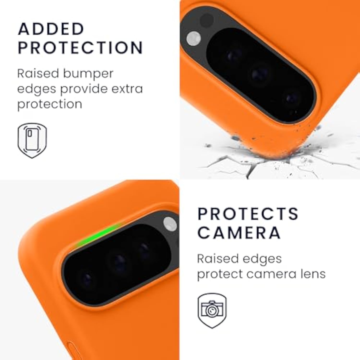 kwmobile TPU Silicone Case Compatible with Google Pixel 10 / Pixel 10 Pro - Case Magnetic Cover - Compatible with MagSafe - Fruity Orange