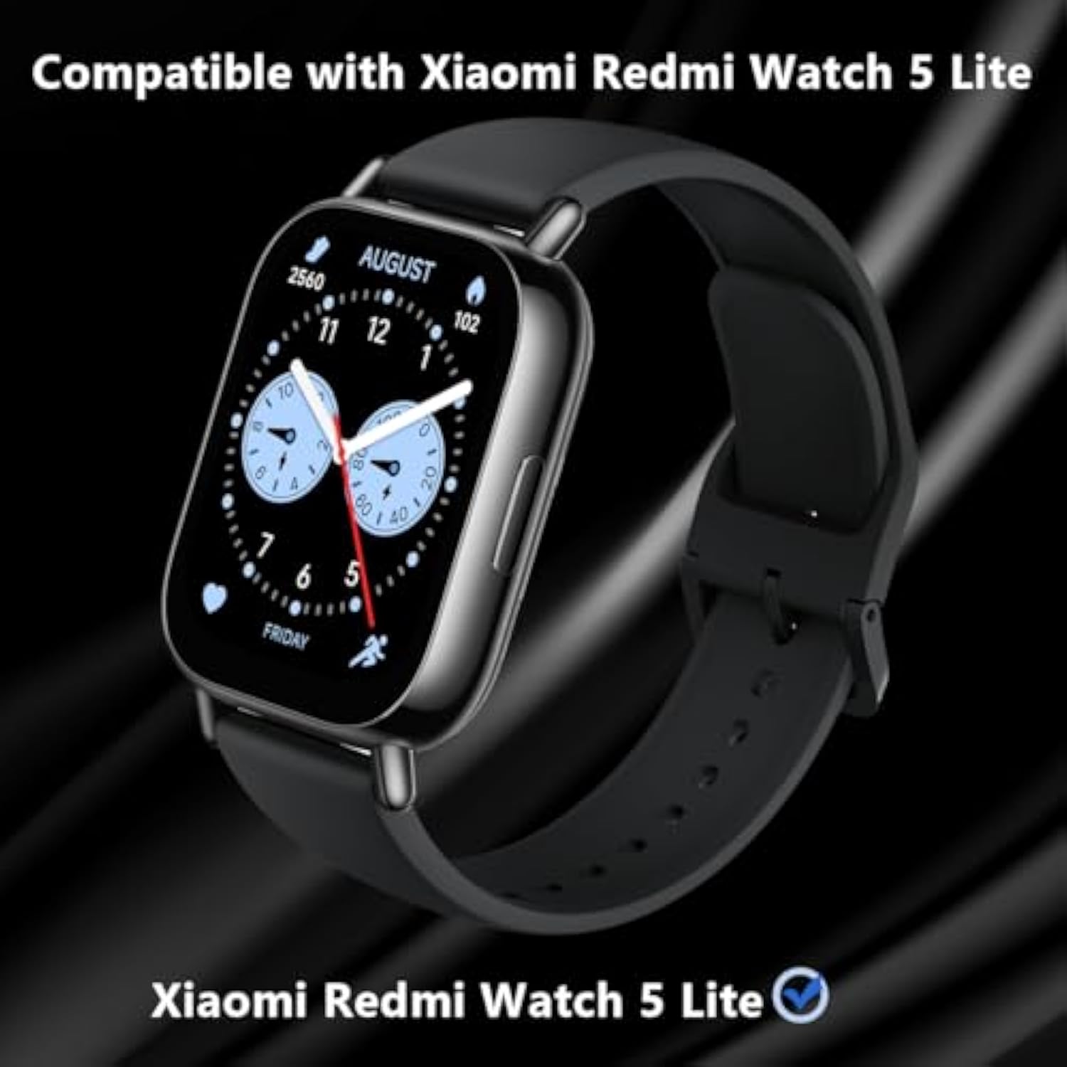 3 Pack For Xiaomi Redmi Watch 5 Lite Screen Protector (No Glass), Self-Healing, 3D Full Screen Coverage Soft Film, Anti Scratch Hd Clear Screen Protector, Black