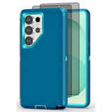 Designed For Samsung Galaxy S24 Ultra Case [With Privacy Screen Protector] 3-Layer Full Body Protection Rugged Shockproof Heavy Duty Phone Case Cover, Turquoise