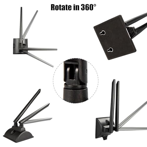 Dual Band Wifi Antenna 2.4Ghz 5Ghz 5.8Ghz Ts9 Wifi Antenna With Magnetic Base 5Dbi External Antennas For Wi-Fi Router/Hotspot/Industrial Iot/Car Wifi, 6.56Ft Low Loss Cable