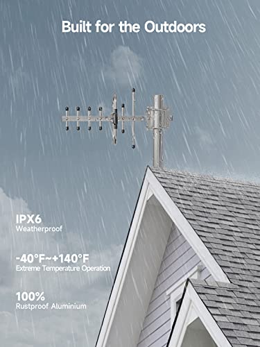 Directional Yagi Antenna For Cell Phone Signal Booster/Cellular Repeater With Sma Female Connector 7-9 Dbi 4G Lte Broadband 698-2700 Mhz Outdoor Antenna Universal