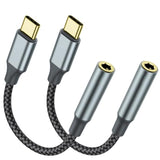 Usb C To 3.5Mm Headphone Jack Adapter(2 Pack), Usb-C To Aux Audio Dongle Cable For Iphone 16 Pro Max/16 Pro, 15 Pro Max/15 Pro/15 Plus, Galaxy S23-S21 Ultra, Pixel, Ipad Pro, Macbook (Black)
