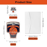 Basketball Party Invitations With Envelopes & Stickers?Set Of 15? Basketball Birthday Party Shaped Fill-In Invitations Basketball Game Invite Card Basketball Party Supplies For Kids Adults