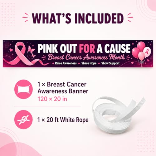Breast Cancer Awareness Month Banner for Outdoor Yard Sign Decor