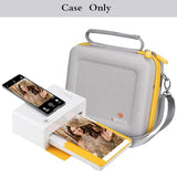 Case Compatible With Kodak Dock Plus 4Pass / Premium 4X6 Portable Instant Photo Printer, Storage Hard Bag For Accessories -Grey With Yellow Zipper (Case Only)