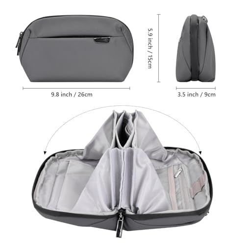 Mini Electronics Travel Organizer Pouch, Small Storage Case For Cable/Charger & Cords/Tech Essentials (Black-Mini)