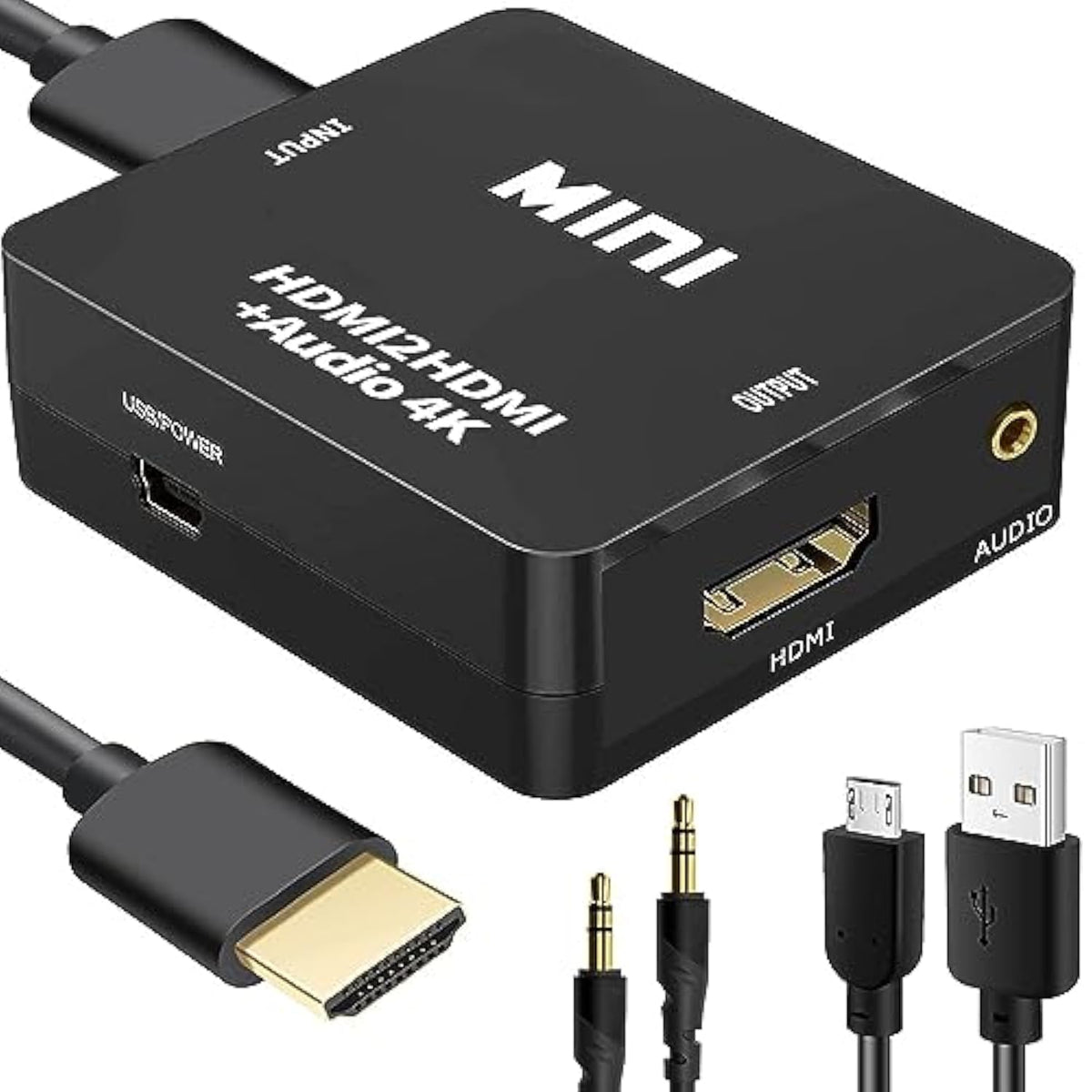 Hdmi Audio Extractor, 4K Hdmi To Hdmi Splitter 3.5Mm Aux Audio 1080P, Compatab