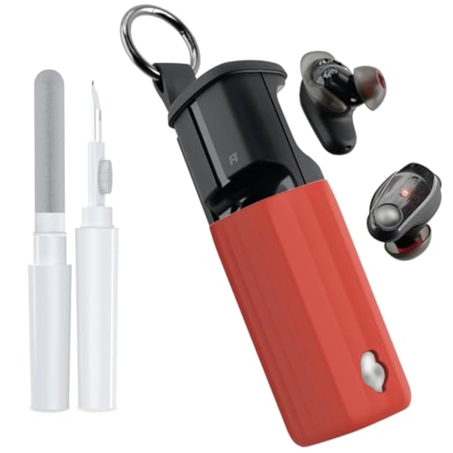 For Skullcandy Method 360 Anc Case Cover, Soft Silicone Protective Earbuds Case, Only Compatible With Skullcandy Method 360 Anc With Cleaner Kit Accessories Set(Red)