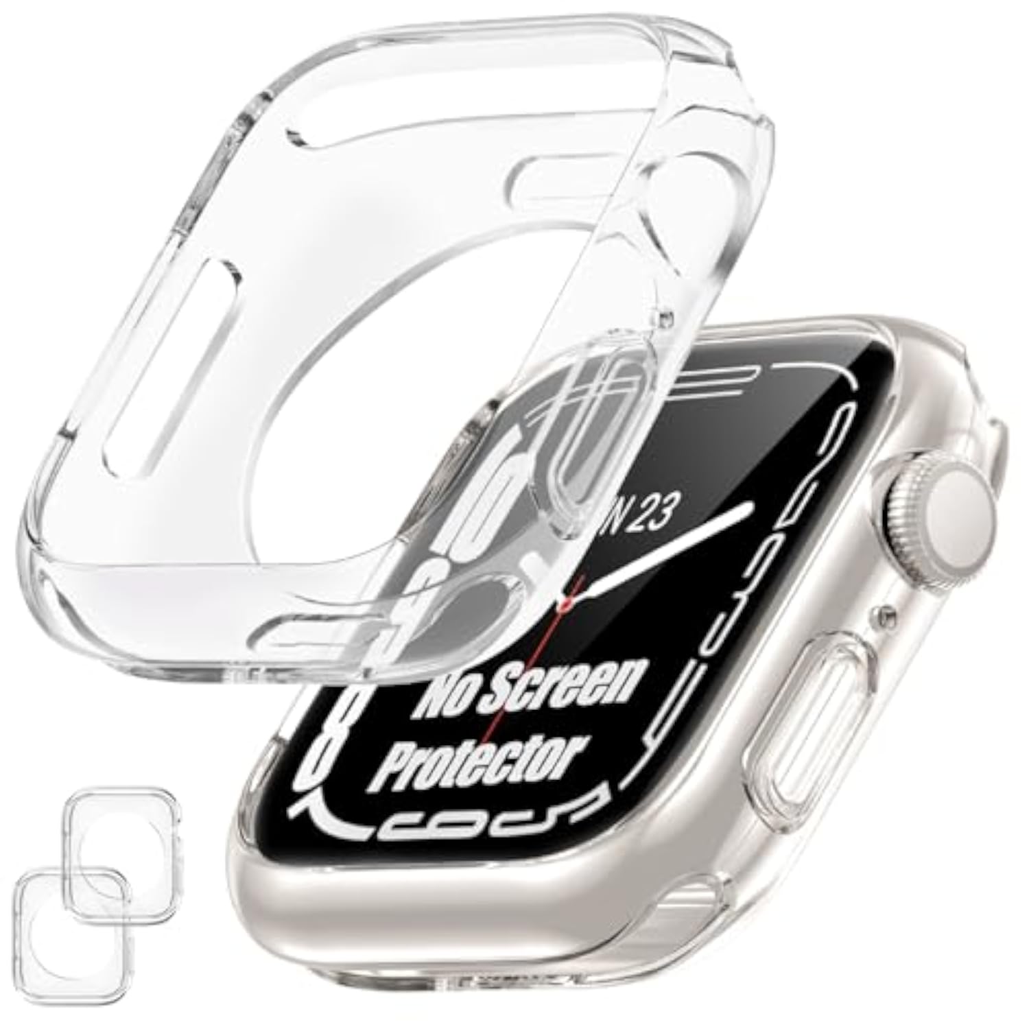 2 Pack Clear Bumper Case for Apple Watch Series 7 41mm