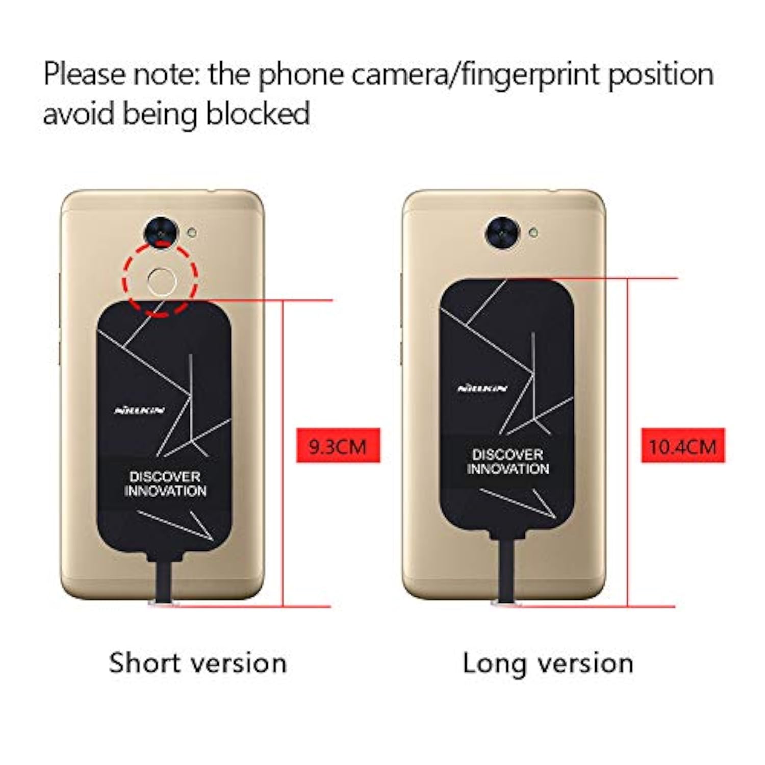 Qi Receiver Usb C, Thin Wireless Charging Receiver, Type C Wireless Charger Receiver For Galaxy A51/A20E/A20, Pixel 2 And Other Type-C Android Cell Phones(Short Version)