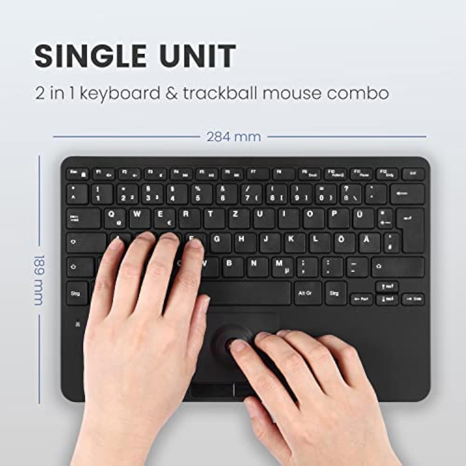 Perixx PERIBOARD-526 US, Wired Mini USB Keyboard with Trackball - X Type Sciss