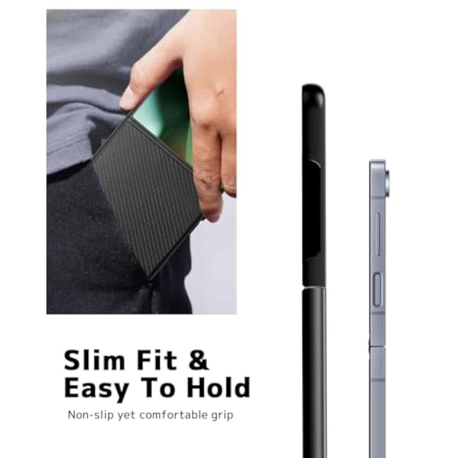 For Motorola Razr Ultra 2025 Case With Invisible Kickstand, Built-In Screen Protector Slim Thin Pu Leather Matte Pc Shockproof 60Ultra Phone Cover For Moto Razr Ultra Case 2025 – Carbon Fiber