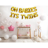 Gold Balloon Banner for Twins Baby Shower  Gender Reveal