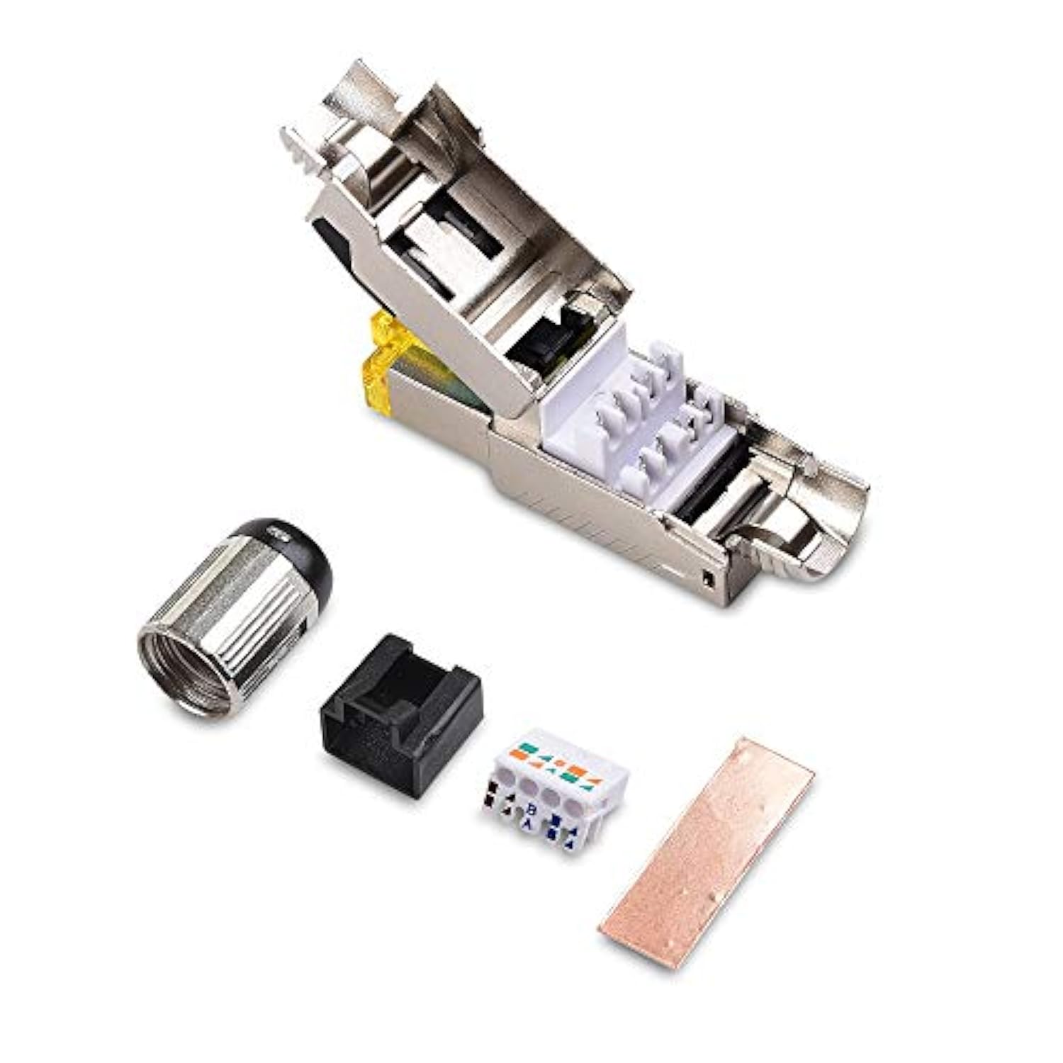 Cable Matters 6-Pack Tool Free Shielded RJ45 Cat 8, Cat8 Field Termination Plu