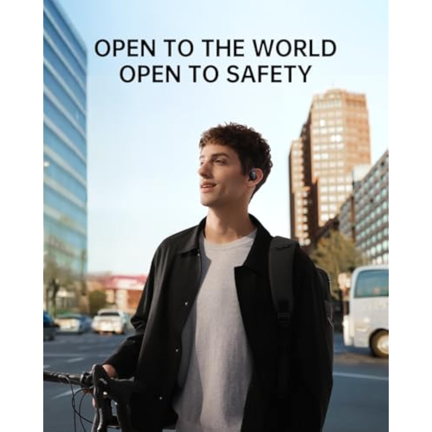 Baseus Open-Ear Headphones, Hi-Res Wireless Audio with LDAC, Rich Bass, Comfortable Silicone Cushion Design, 60H Play, AI Clear Calls, Bluetooth 5.4, IPX4, Open-Ear Earbuds - Bowie MF1