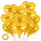 12 Pcs Heart Balloons,18 Inch Gold Heart Shape Foil Balloons Love Balloon Valentine Balloon For Birthday Party Wedding Engagement Party Baby Shower Valentine Day Decorations (Gold)