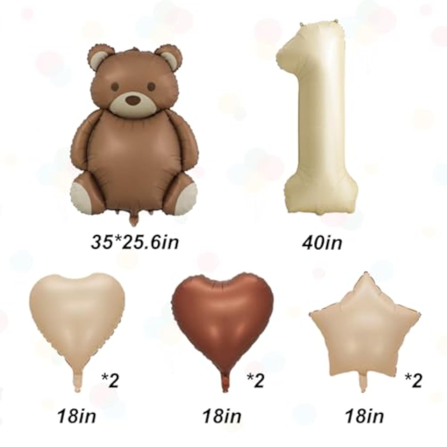 Brown Inflatable Bear Balloons for Birthday Party, Jungle, or Farm Theme Decor