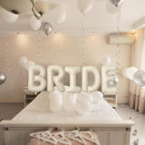 40 Inch Bride Balloons, Bachelorette Party Decorations For Bridal Shower, Large Bride Mylar Foil Letter Balloon, Ivory Alphabet Banner For Wedding Party Decorations(Beige)