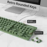 Typewriter Keyboard 104-Key Punk Gaming Retro Keyboard Led Ice Blue Backlit Cute Keyboards With Wired Usb Suitable For Pc/Win/Mac/Laptop Computer Keyboard(Dark Green)