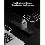65W Usb C Charger, Gan Iii Pd Fast Charger, Pps 3-Port Compact Foldable Adapter Compatible With Macbook Pro/Air, Dell Xps 13, Iphone 16/15Pro, Switch, Steam Deck, Galaxy S24 (Silvery, 3-Port)