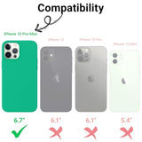 Shockproof Designed For Iphone 12 Pro Max Case, Liquid Silicone Phone Case With [Soft Anti-Scratch Microfiber Lining] Military Grade Drop Protection Slim Thin Cover, 6.7 Inch, Emerald Green