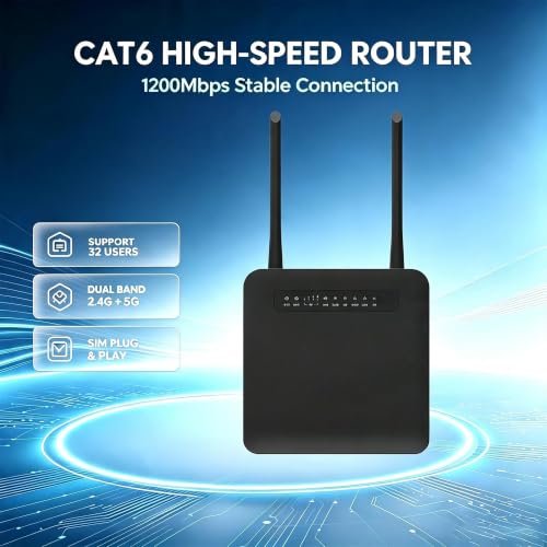 Ac1200 Dual Band Wifi Router With Cat6, 4-Port Gigabit Ethernet, Easymesh, Guest Wifi, Vpn Support, 1200Mbps Speed