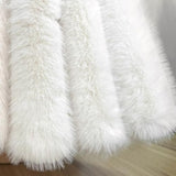 36-Inch Huntsman High-Pile Faux Fur Christmas Tree Skirt With Hidden Slide Clasp Closure And Durable Microfiber Backing, Ivory