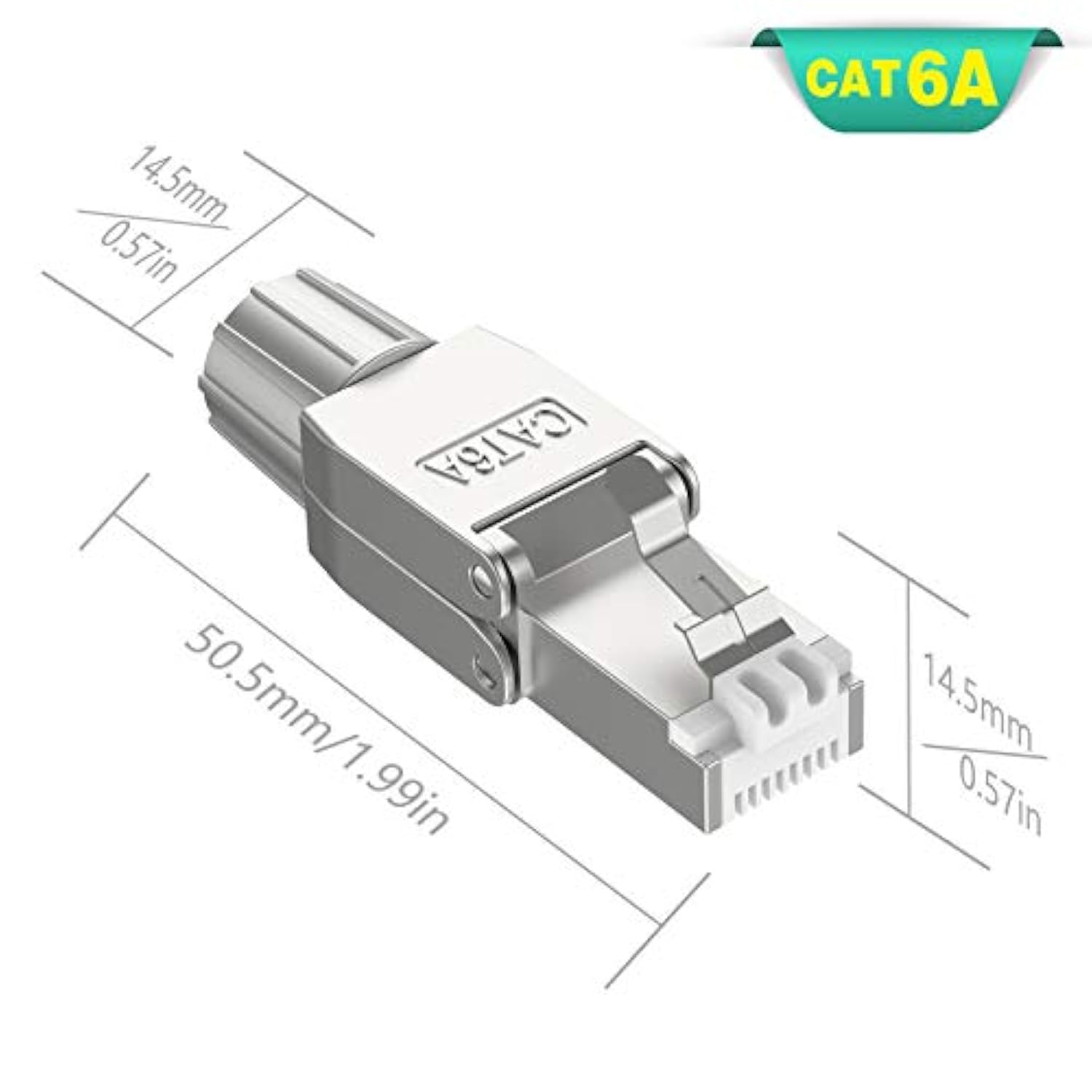Rj45 Cat6A Connectors Tool-Free Reusable Shielded Ethernet Termination Plugs F