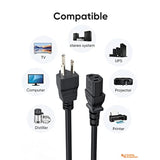 CableCreation [2-Pack] 1 Feet 18 AWG Universal Power Cord for NEMA 5-15P to IEC320C13 Cable, 0.3M / Black