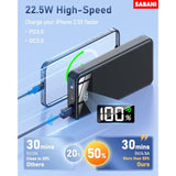 35,000mAh Portable Charger, 22.5W Fast Power Bank with 4 Built-in Cables