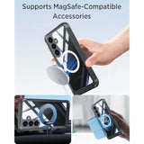 Miimall Strong Magnetic for Samsung Galaxy S25 Case, [Built-in Glass Screen Protector][Compatible with Magsafe][Military Shockproof Dropproof] Full Body Heavy Duty Phone Case for S 25, Black/Clear