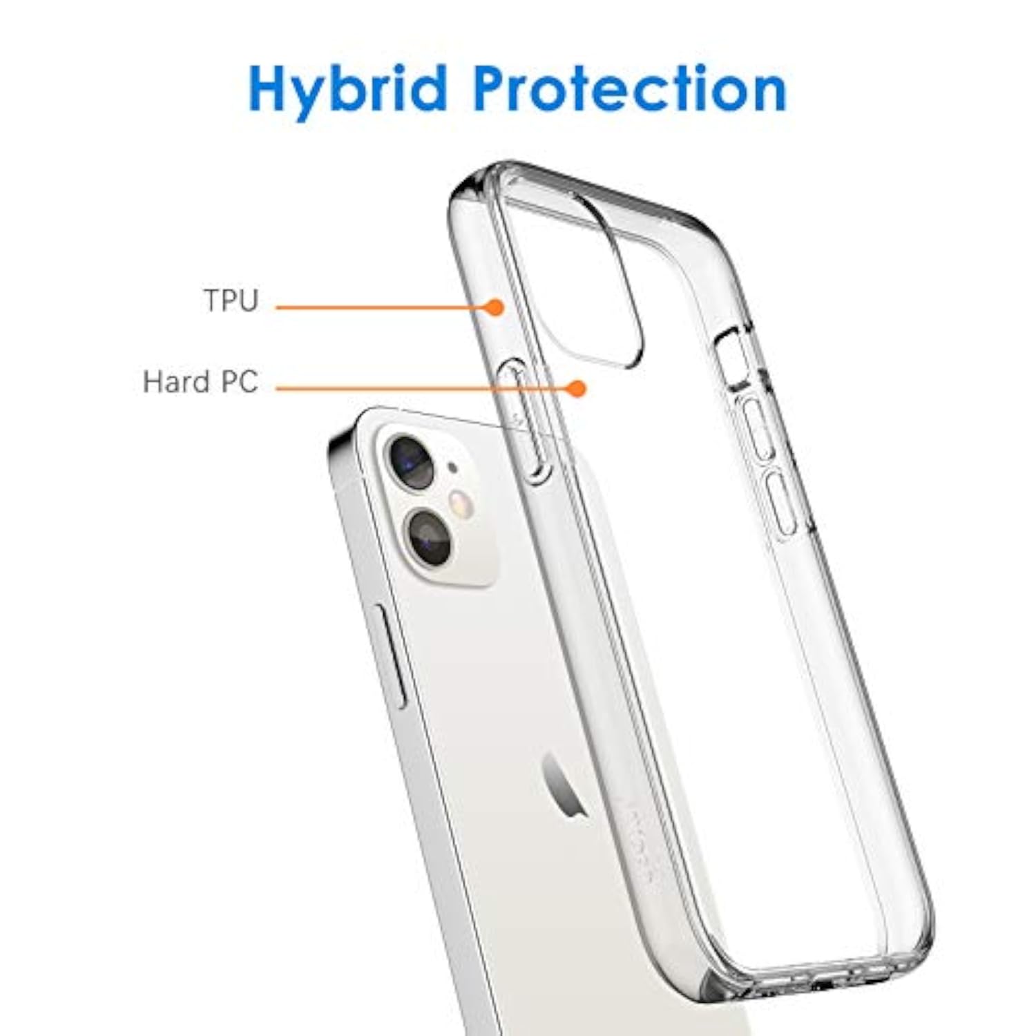 JETech Clear Case for iPhone 12 mini, Anti-Yellowing Protection
