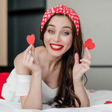 3Pcs Valentine'S Day Headbands For Women, Heart Love Holiday Knotted Hair Hoops, Festive Gift Hair Accessory (Pink)