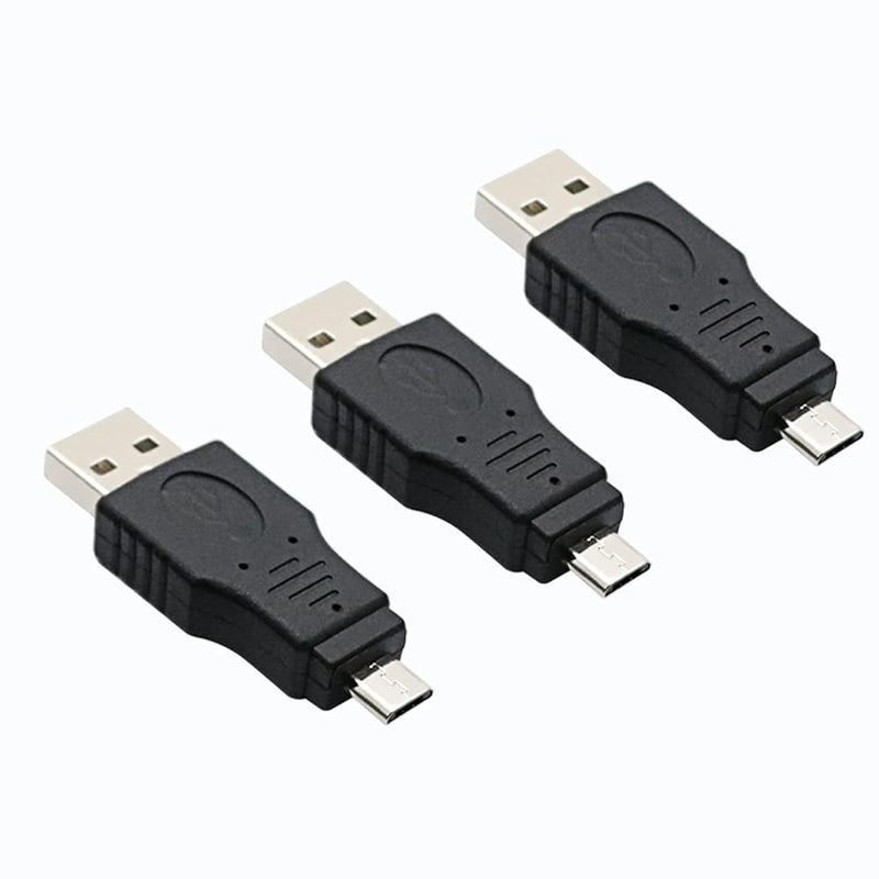 Usb 2.0 Adapter A Male To Micro Male Black (3 Pack) Usb A Male To Micro Male A