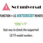 Akb75095307 Replacement Tv Remote For Lg 43Lg5500 49Uj6500 32Lj550B 55Lj5500 55Uj6050 43Uj6200 43Uj6500 43Uj6560 49Uj6500 49Uj6560 55Uj6520 55Uj6540 55Uj6580 60Uj6540 With Gp Alkaline 2 Pcs Batteries