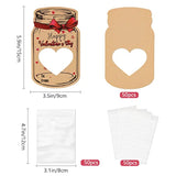 Valentine’S Day Cards For Kids – 50 Pack Diy Classroom Valentine Cards With Treat Bags, Cute Mason Jar Exchange Cards For Boys & Girls School Party Favors (Candy Not Included)