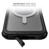 Nautical Waterproof Case for Apple iPhone 16 Pro Max with Holster Belt Clip, Clear Screen and Camera Protector, MagSafe Compatible, Rugged Heavy Duty Cover for 6.9 Inch iPhone