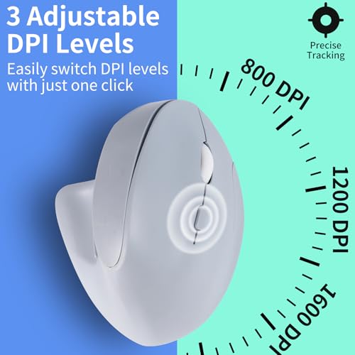 Wireless Silent Ergonomic Vertical Mouse - Dual Mode 2.4G/Bluetooth, Rechargeable Type C, Pain Relief For Office And Home Use, Compatible With Laptop & Pc (Blule)