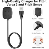 Charger Cable For Fitbit Versa 4/ Versa 3/ Fitbit Sense 2/ Sense Fitness Tracker, Soft Durable Replacement Usb Charging Cable, Two Sizes For Choice (3.3Ft/1.64Ft)
