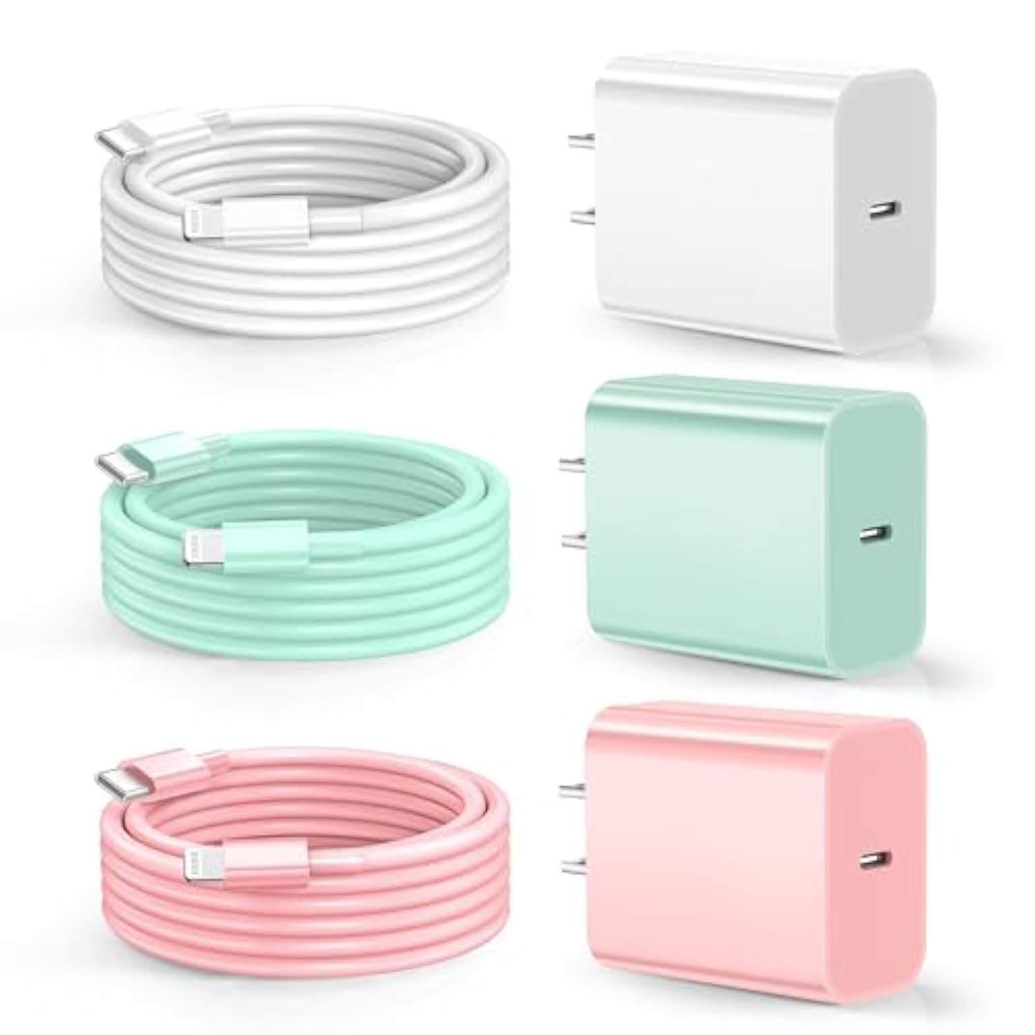 For Phone Charger Fast Charging, Upgarded 20W Usb C Wall Charger With 3Pack 10Ft Usb C To Lightning Cable, Phone Cable Fast Charging Compatible Withi Phone 14/13/12/12 Pro Max/11/Xs Max/Xr