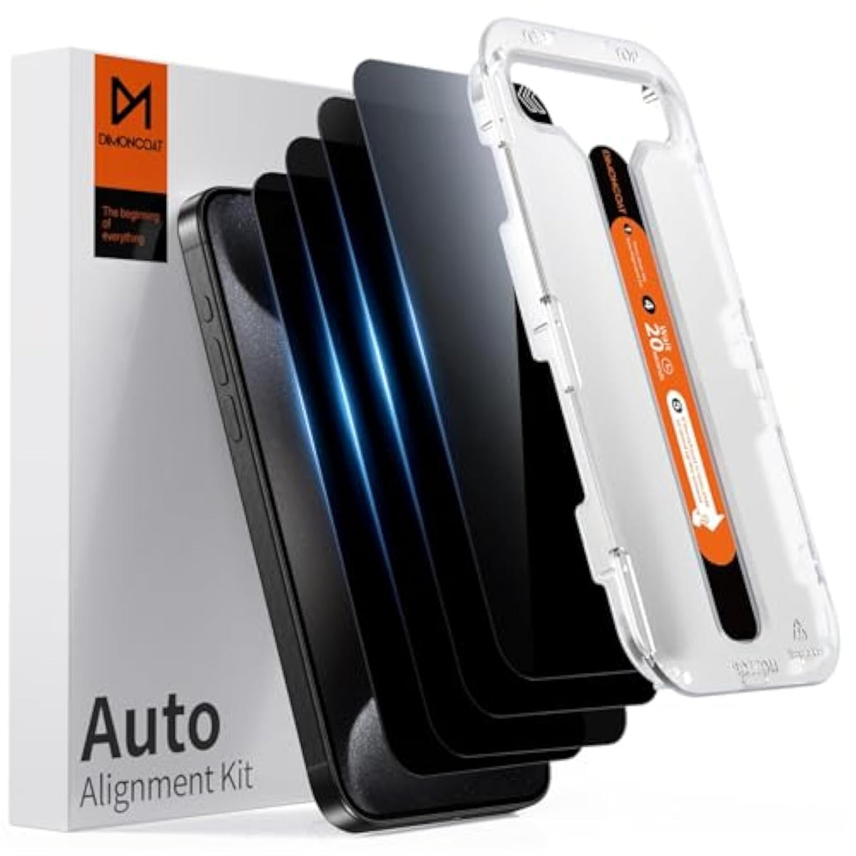 4-Pack For Iphone 15 Pro Privacy Screen Protector [Auto Alignment Kit] [10X Military Protection] Tempered Glass Film Compatible With 15 Pro 6.1 Inch [Case Friendly]