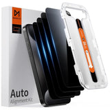 4-Pack For Iphone 15 Pro Privacy Screen Protector [Auto Alignment Kit] [10X Military Protection] Tempered Glass Film Compatible With 15 Pro 6.1 Inch [Case Friendly]