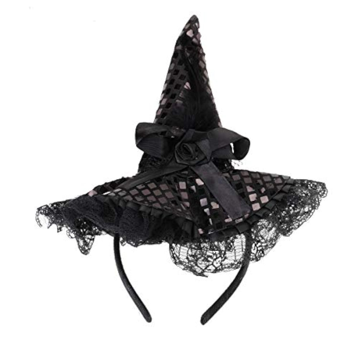 Halloween Witch Hat Headband For Halloween Costume Dress Up Party Supplies (Black)