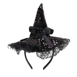 Halloween Witch Hat Headband For Halloween Costume Dress Up Party Supplies (Black)