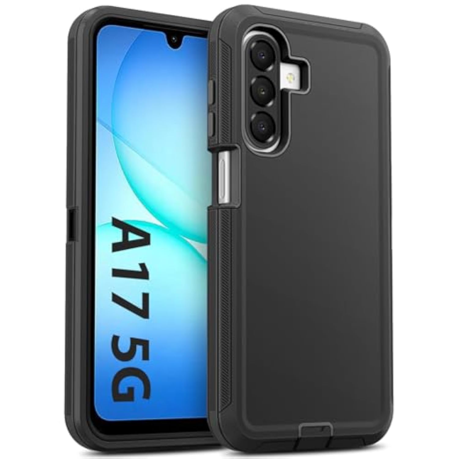 Samsung Galaxy A17 5G Heavy Duty Rugged Phone Case, Black - Durable Protection