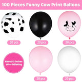 100 Pieces Cow Balloons Cow Print Balloon Cow Party Decoration Balloon