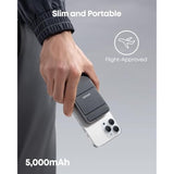 Anker 622 Magnetic Battery (MagGo), 5,000mAh Foldable Magnetic Wireless Portable Charger with Stand and USB-C Port (On The Side), Magsafe-Compatible for iPhone 16/15/14/13 Series